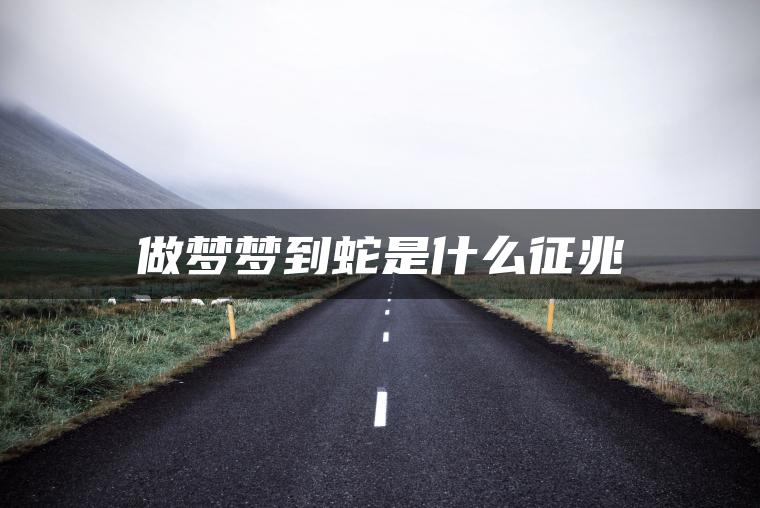 做梦梦到蛇是什么征兆